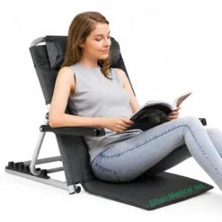 Portable folding bed back support with adjustable reclining positions for patient comfort and home nursing care